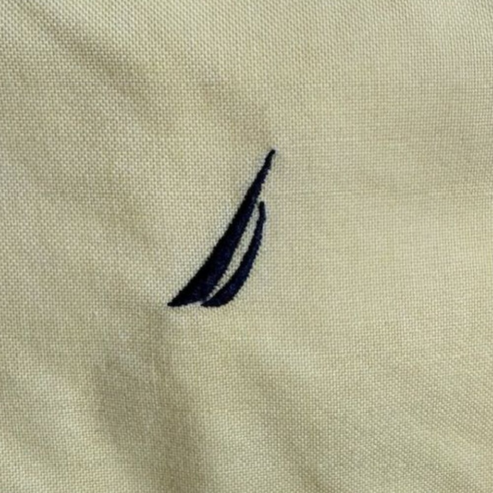 Nautica Yellow 100% Cotton Logo Pocket Button Down Shirt - Picture 5 of 11